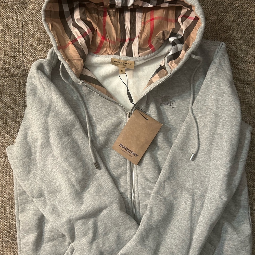 Burberry Cotton Blend Check Zip Up